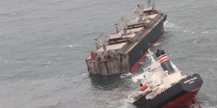 Japonya’da parçalanan kargo gemisi petrol sızdırdı
