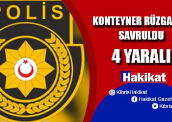 Şantiye işçilerinin kaldığı konteyner şiddetli rüzgarın etkisiyle savruldu