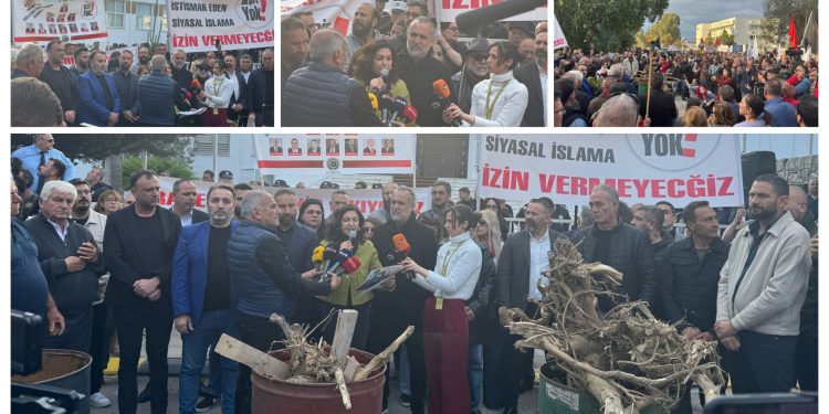 Disiplin tüzüğü değişikliğine yönelik eylemler kapsamında Meclis önünde eylem ateşi yakıldı